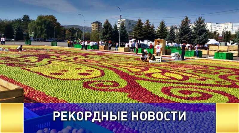 Самое большое пано из яблок создали в Нальчике